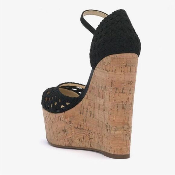 JESSICA SIMPSON Marshela Ankle-Strap Platform Wedge Sandals Woven Cutout shoes - Picture 2 of 16